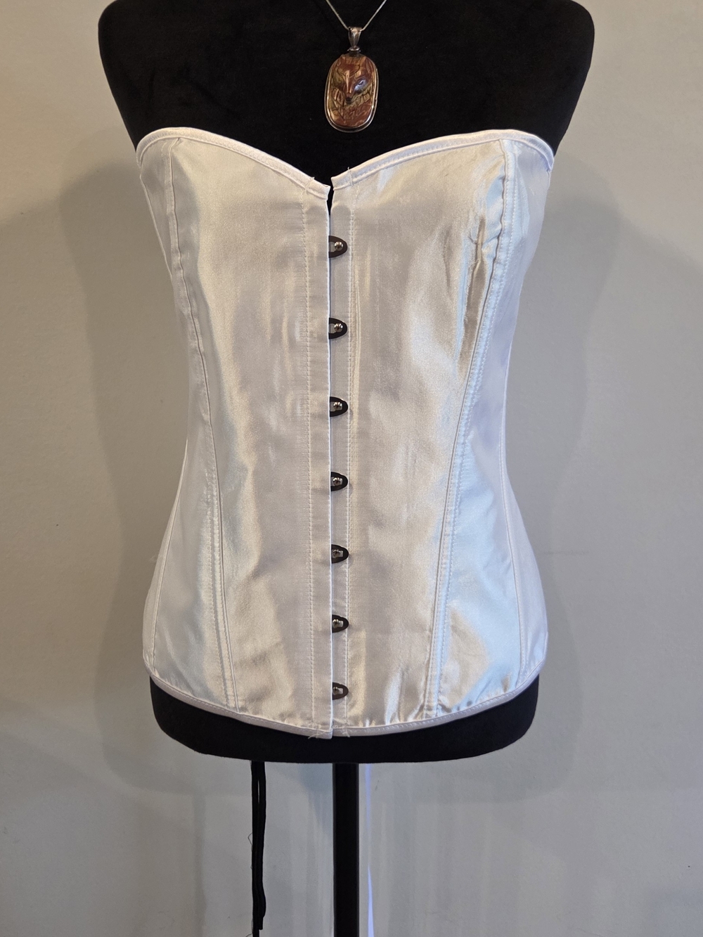 White Satin Strapless Corset Top